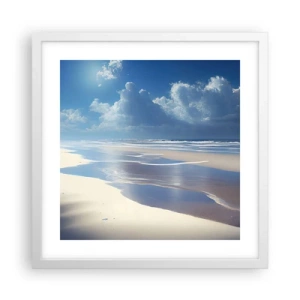 Póster en marco blanco - Vacaciones en el paraíso - 40x40 cm