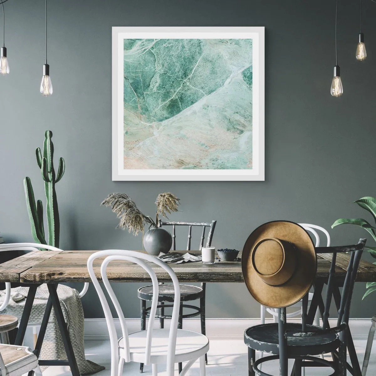 Póster en marco blanco - El noble frescor de la piedra - 40x40 cm