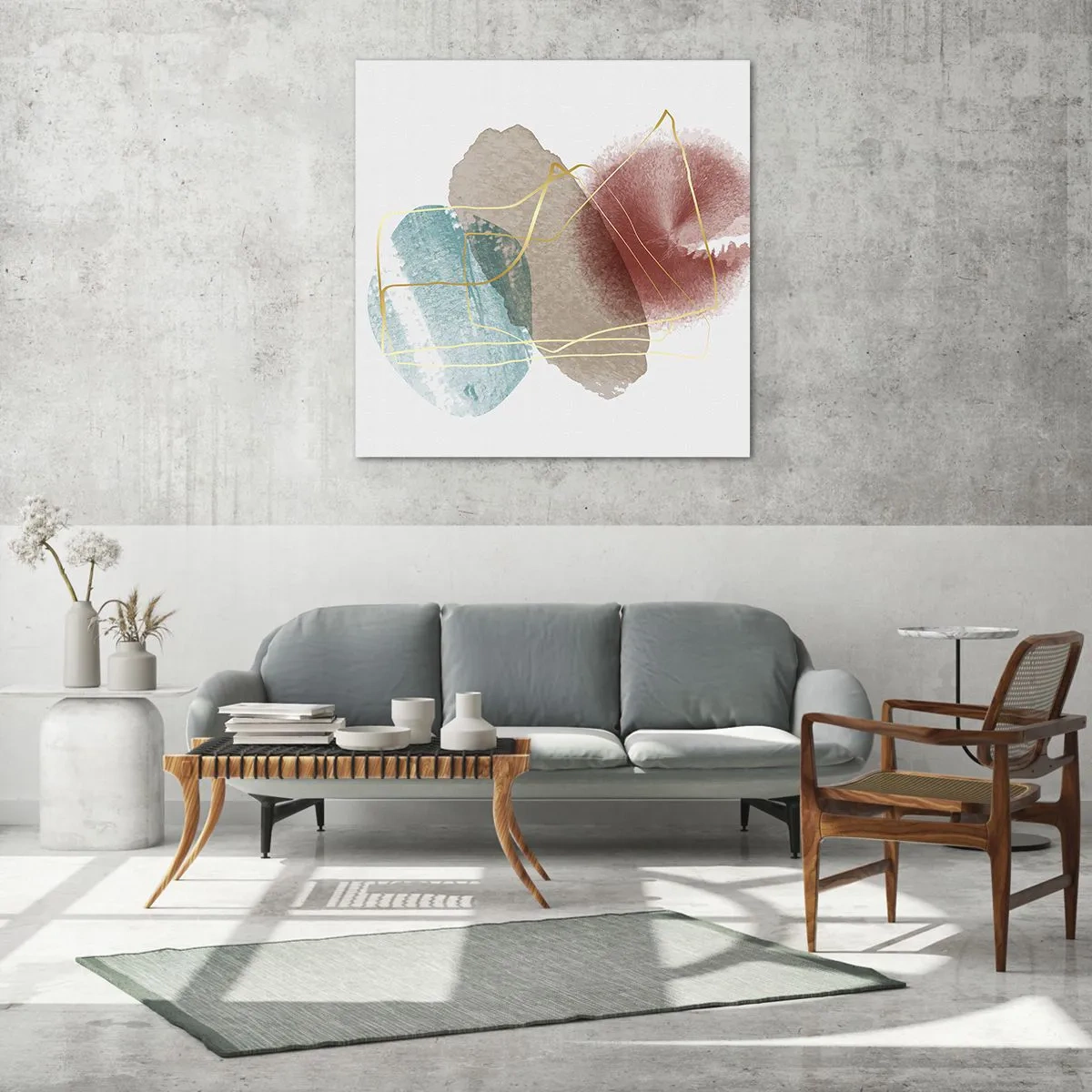 Cuadro sobre vidrio - Impresiones sobre Vidrio - Abstracción coral del espacio - 70x70 cm