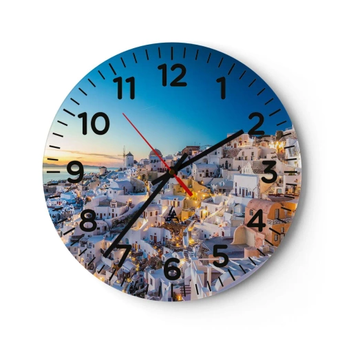 Reloj de pared - Reloj de vidrio - La esencia de lo griego - 40x40 cm