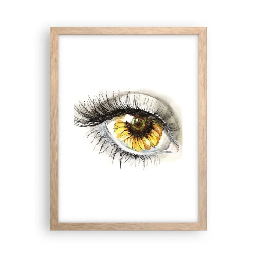 Póster en marco roble claro - Un aspecto tan caluroso como el verano - 30x40 cm