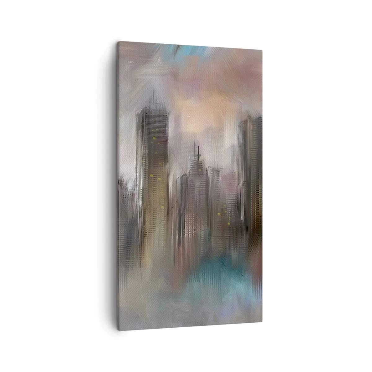 Cuadro sobre lienzo - Impresión de Imagen - Una composición de acero, piedra y niebla - 45x80 cm