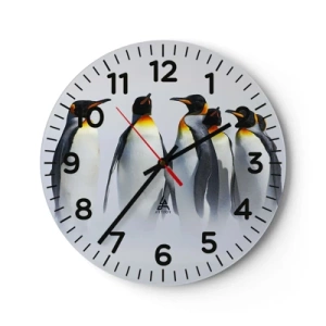 Reloj de pared - Reloj de vidrio - Reunión en traje de noche - 40x40 cm