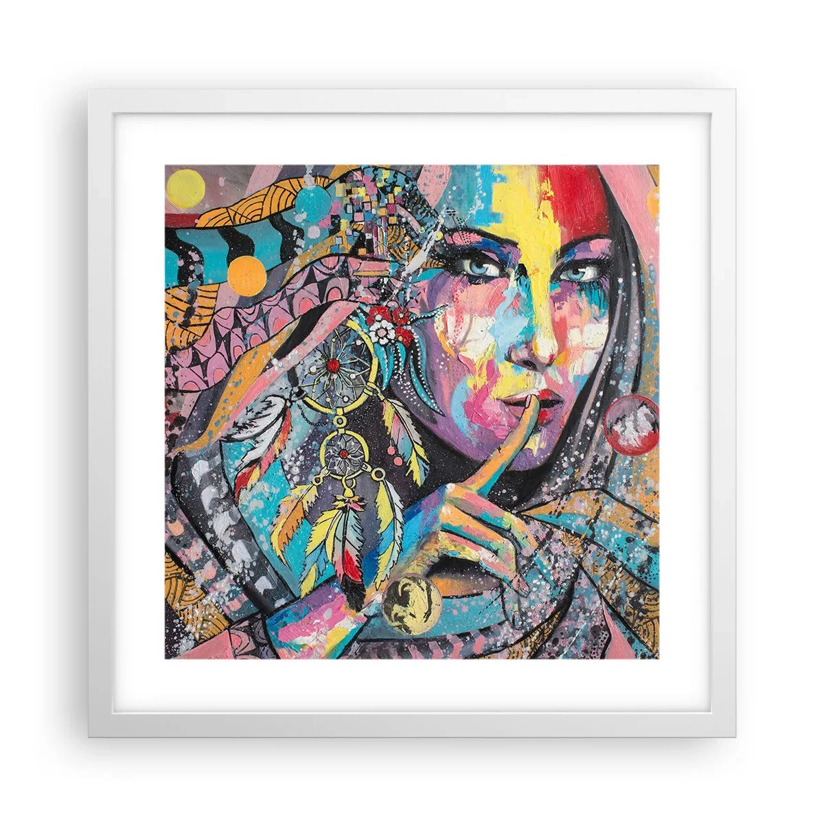Póster en marco blanco - Silencio hasta que entiendas - 40x40 cm