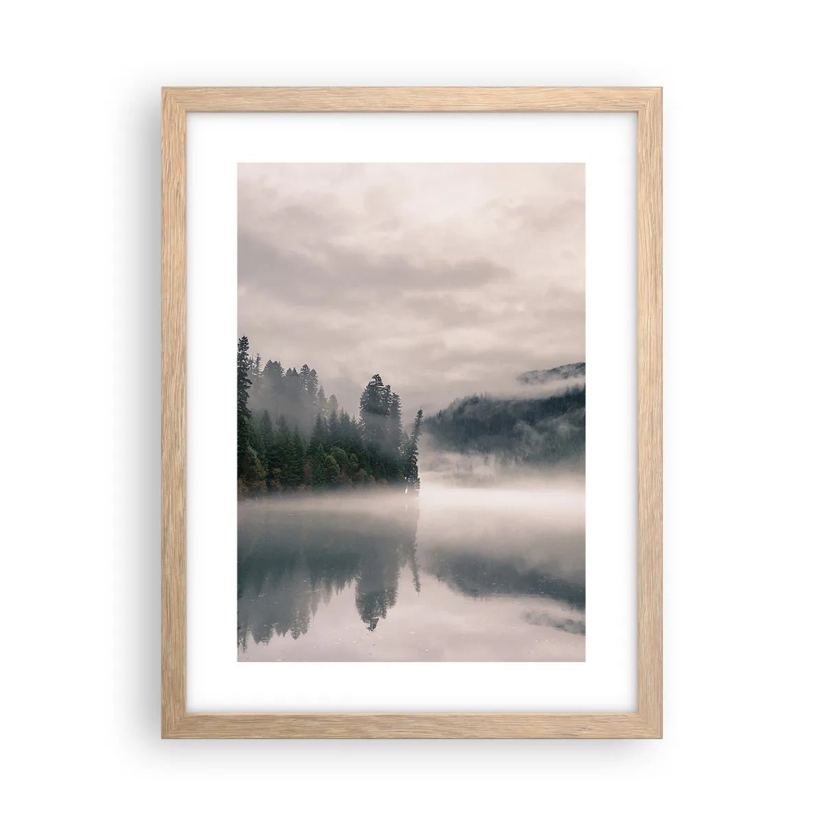 Póster en marco roble claro - En el ensueño, en la niebla - 30x40 cm