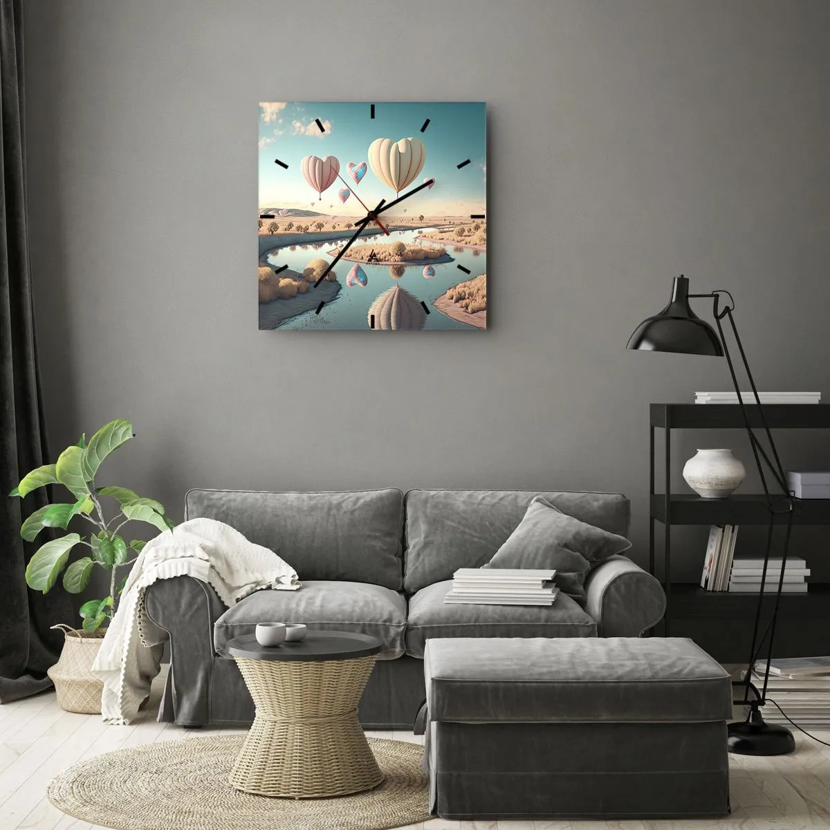 Reloj de pared - Reloj de vidrio - El amor te hace volar - 40x40 cm