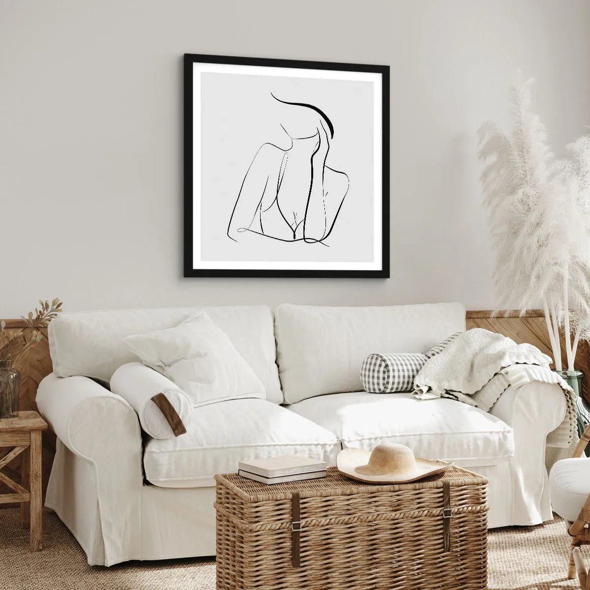 Póster en marco negro - En la ola de sueños - 60x60 cm