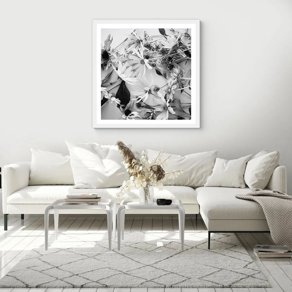 Póster en marco blanco - Un no ramo de flores - 40x40 cm