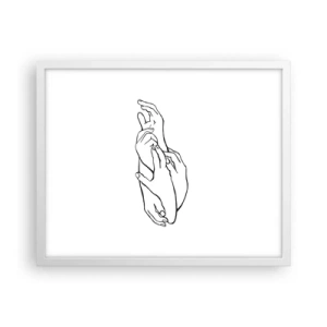 Póster en marco blanco - El tacto - 50x40 cm