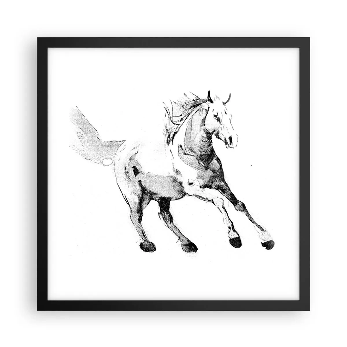 Póster en marco negro - Alma indómita - 40x40 cm