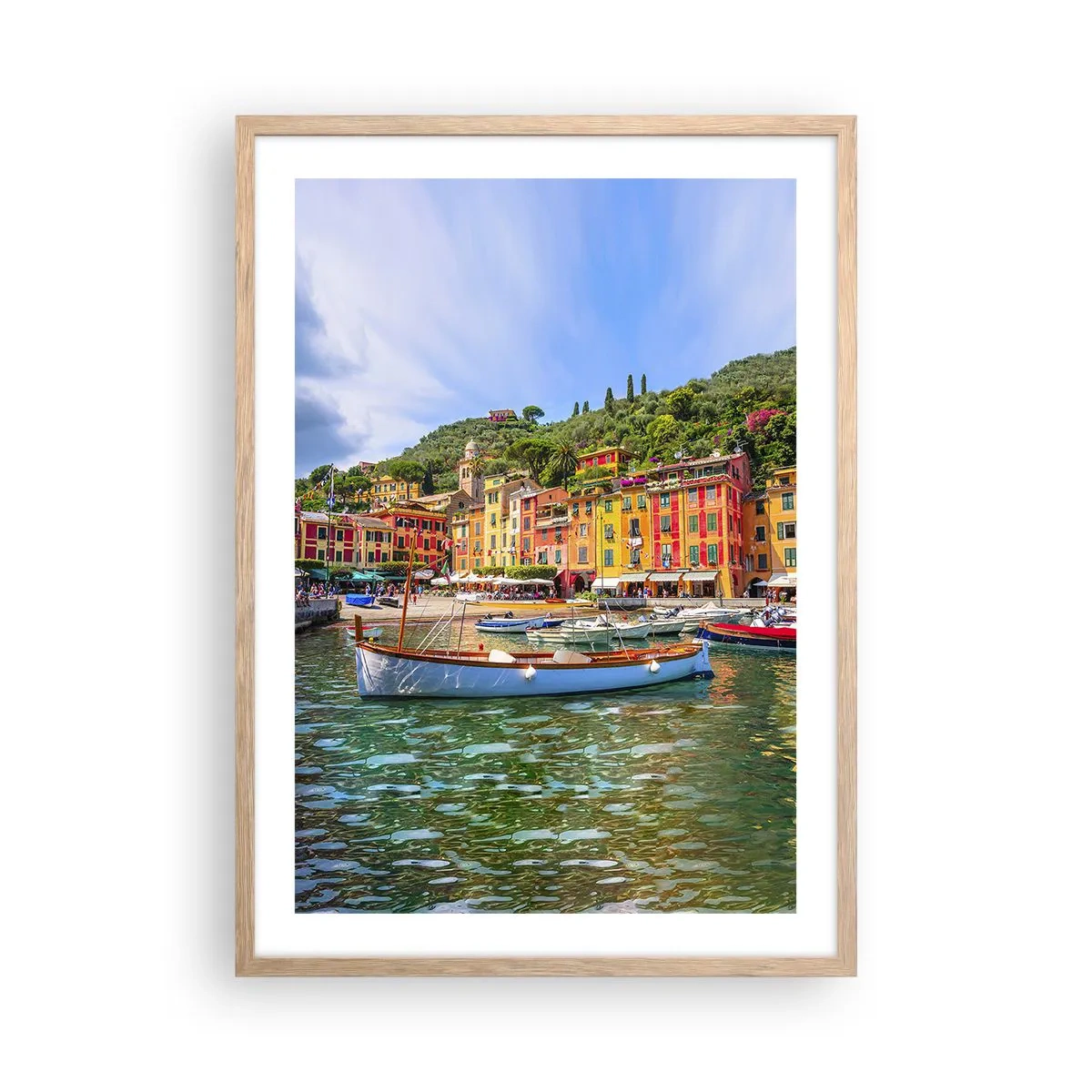 Póster en marco roble claro - Mañanas italianas - 50x70 cm