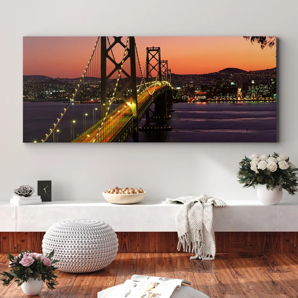 Cuadro sobre lienzo - Impresión de Imagen - Tarde violeta - 100x40 cm