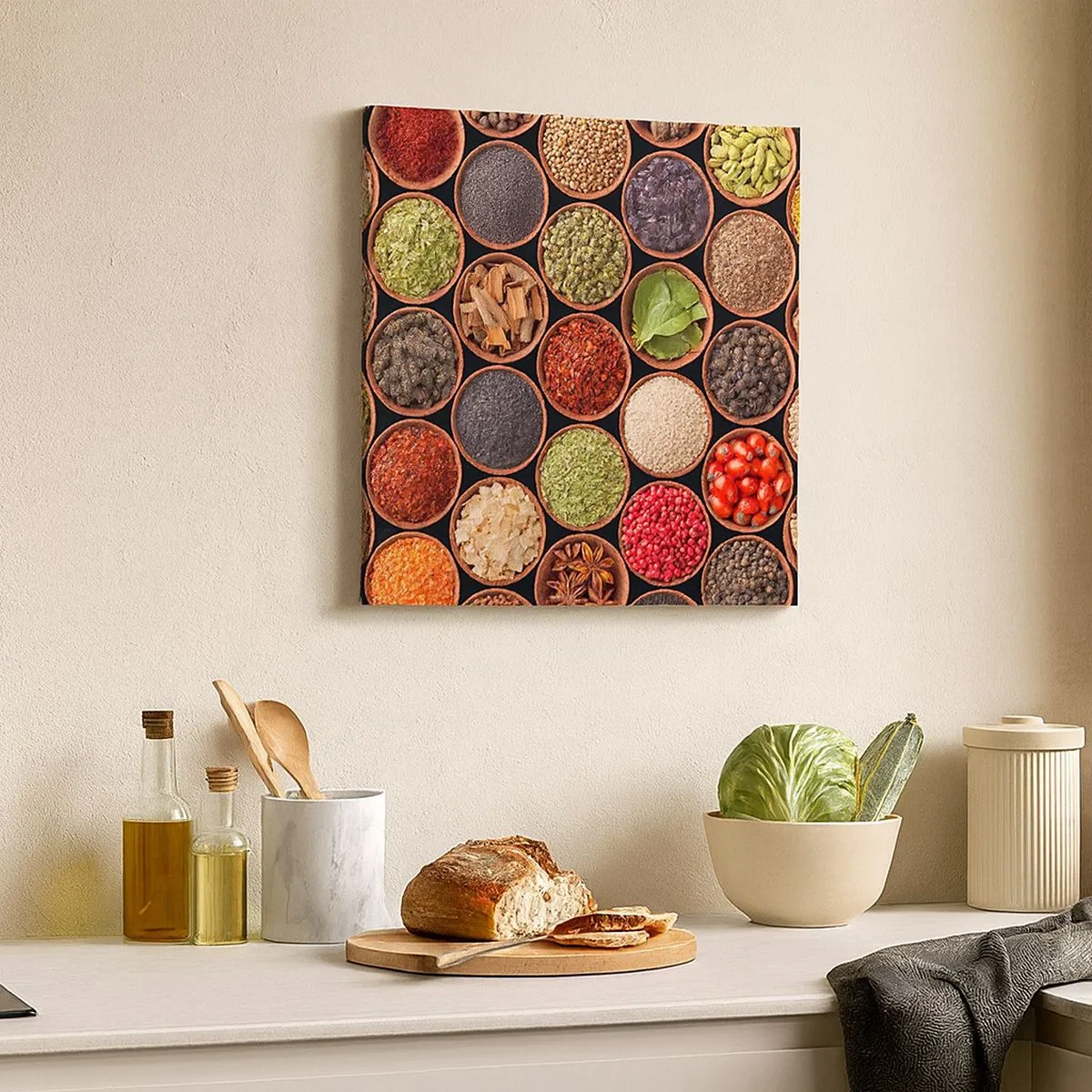 Cuadro sobre lienzo - Impresión de Imagen - Todos los sabores del mundo - 30x30 cm