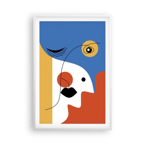Póster en marco blanco - Retrato deconstruido - 61x91 cm