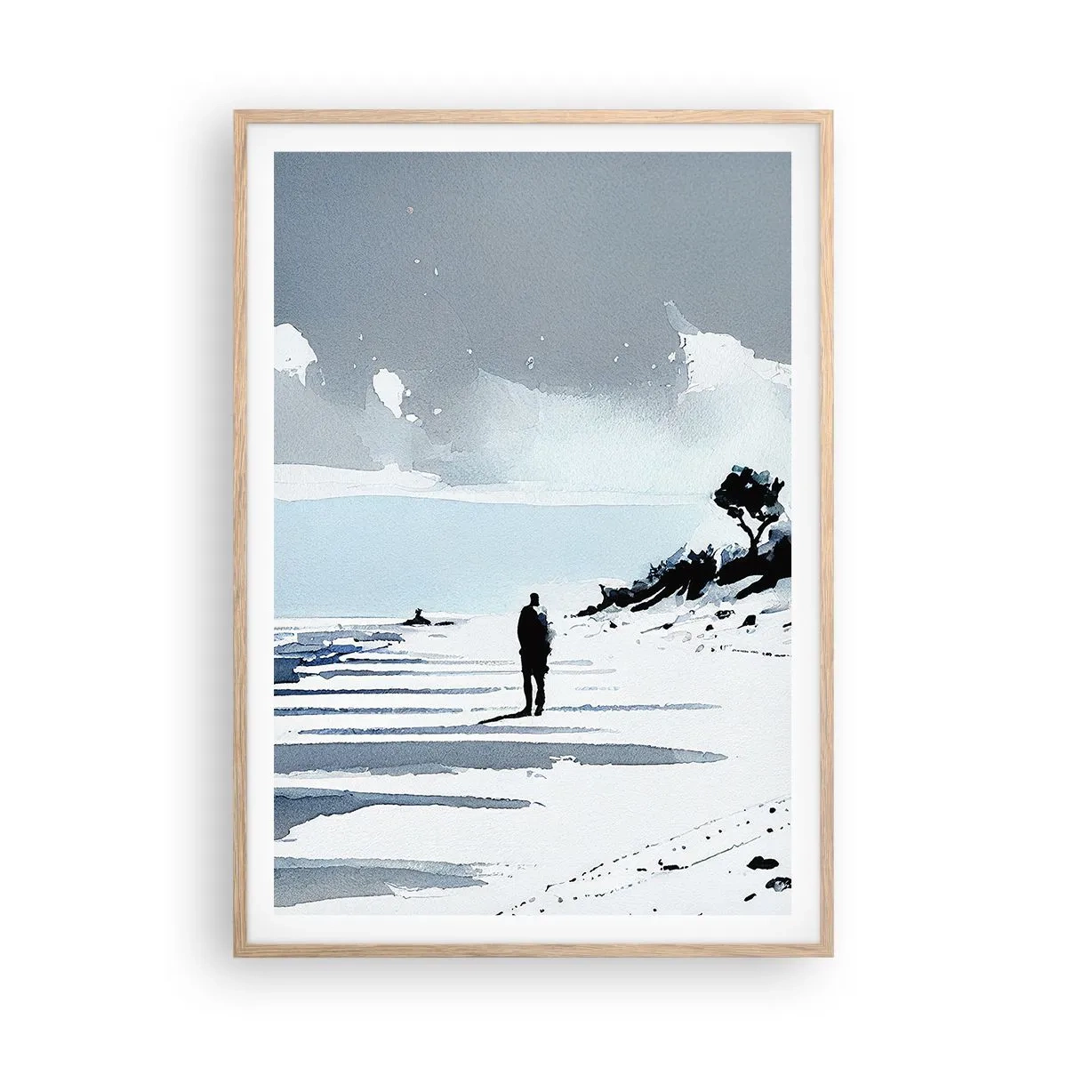 Póster en marco roble claro - Solo conmigo mismo - 70x100 cm