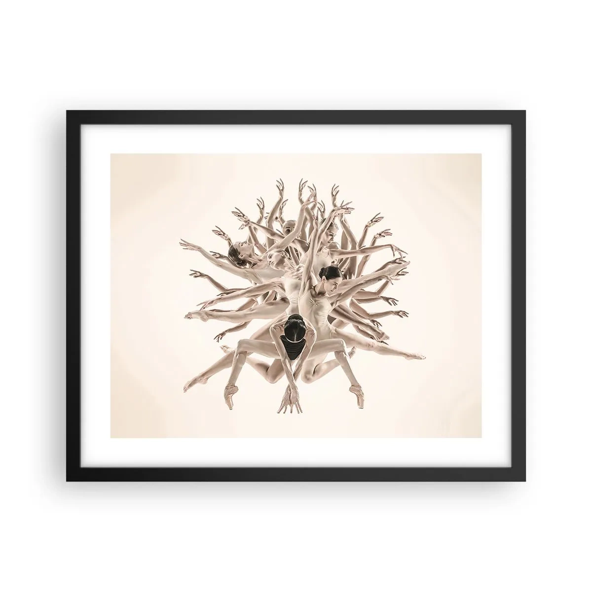 Póster en marco negro - Floreciendo en la danza - 50x40 cm