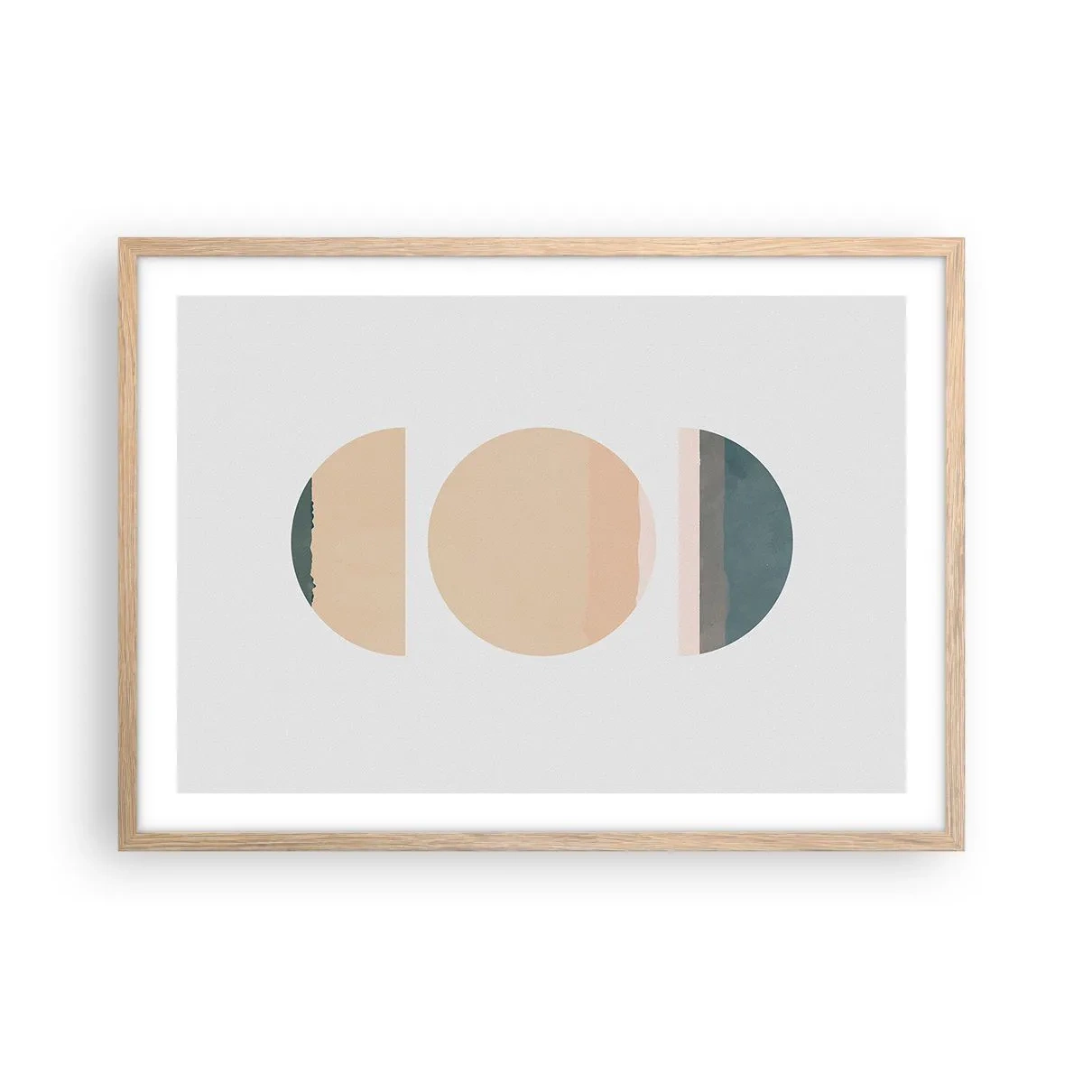 Póster en marco roble claro - Círculo tras círculo - 70x50 cm