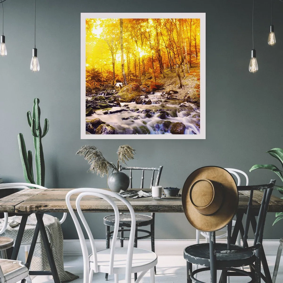 Póster - Piedras bañadas en oro y platino - 50x50 cm