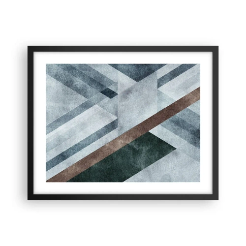 Póster en marco negro - Sofisticada elegancia de la geometría - 50x40 cm