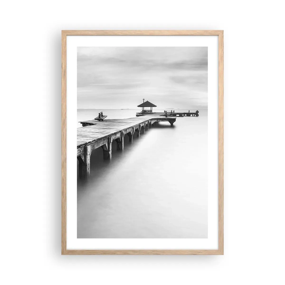 Póster en marco roble claro - Lejos - 50x70 cm