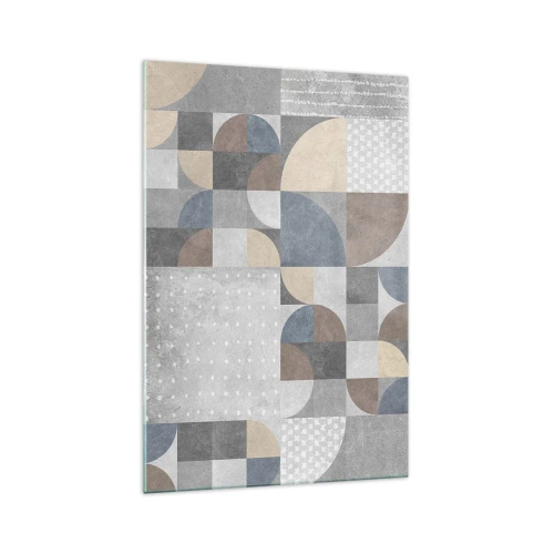 Cuadro sobre vidrio - Impresiones sobre Vidrio - Patrón geométrico en tonos pastel - 70x100cm - Fantasía cerámica - Decoración de pared moderna para salón y dormitorio ARTTOR