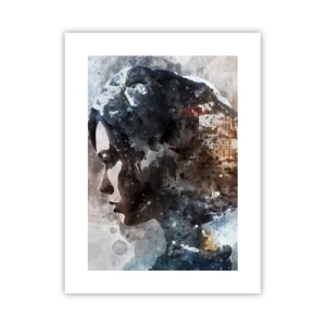 Póster - Una historia sobre una niña con una ciudad de fondo - 30x40 cm