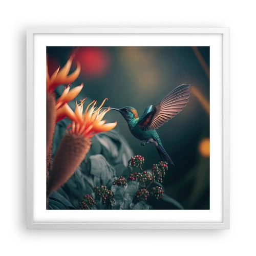 Póster en marco blanco - Una vida verdaderamente colorida - 50x50 cm