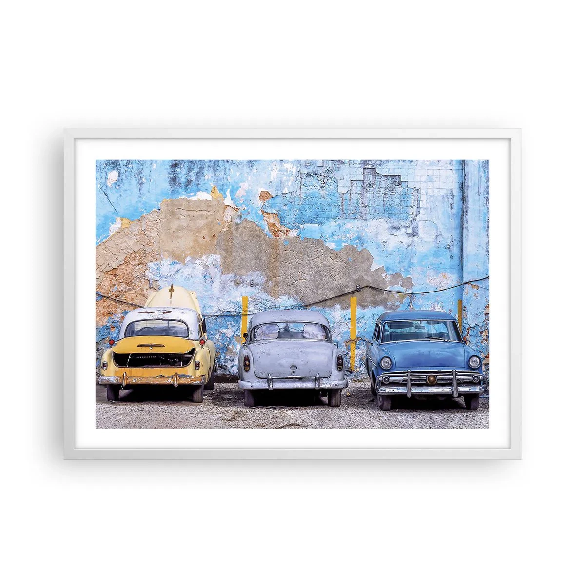 Póster en marco blanco - Reunión de veteranos - 70x50 cm