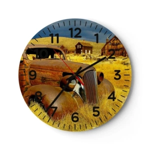 Reloj de pared - Reloj de vidrio - Un merecido descanso - 30x30 cm