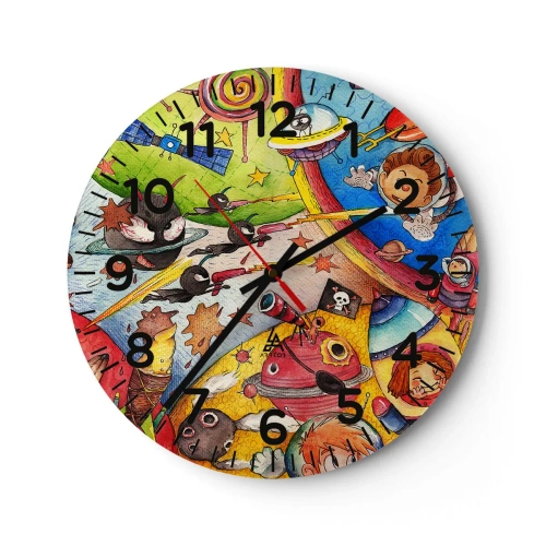 Reloj de pared - Reloj de vidrio - Una gran aventura cósmica - 40x40 cm