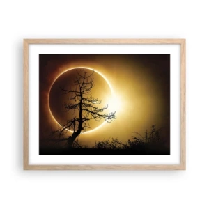 Póster en marco roble claro - Eclipse total - 50x40 cm