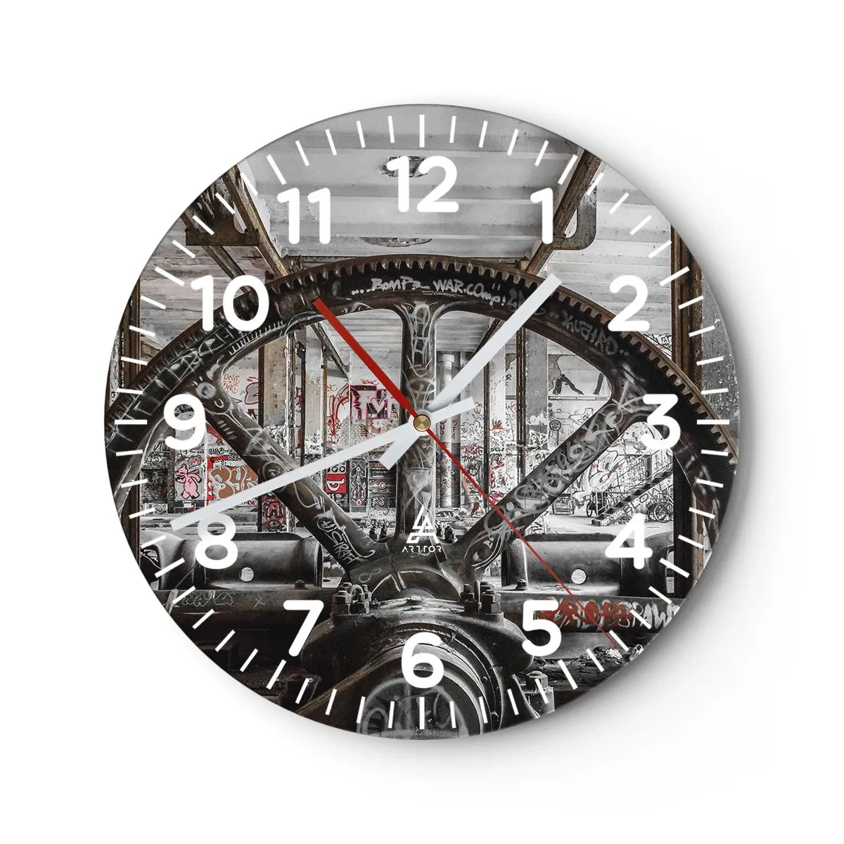 Reloj de pared - Reloj de vidrio - La vida secreta de una fábrica - 30x30 cm