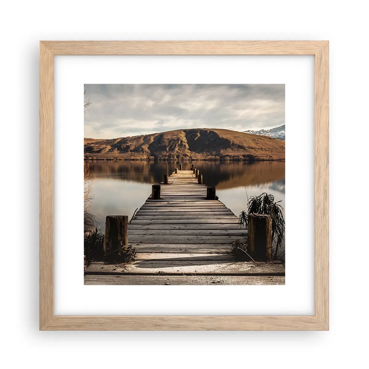 Póster en marco roble claro - Un paisaje en silencio - 30x30 cm