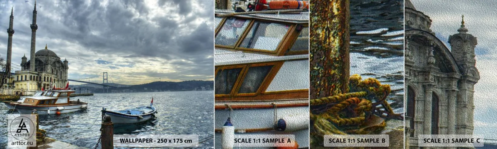 Muestra de fotomural Premium Sand - En el límite del mundo - Ciudad, Estanbul, Turquía - 100x30 cm