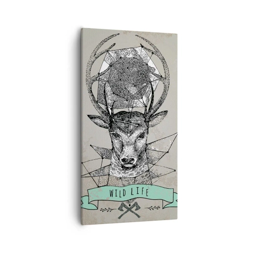 Cuadro sobre lienzo - Impresión de Imagen - Visión de San Huberto - 55x100 cm