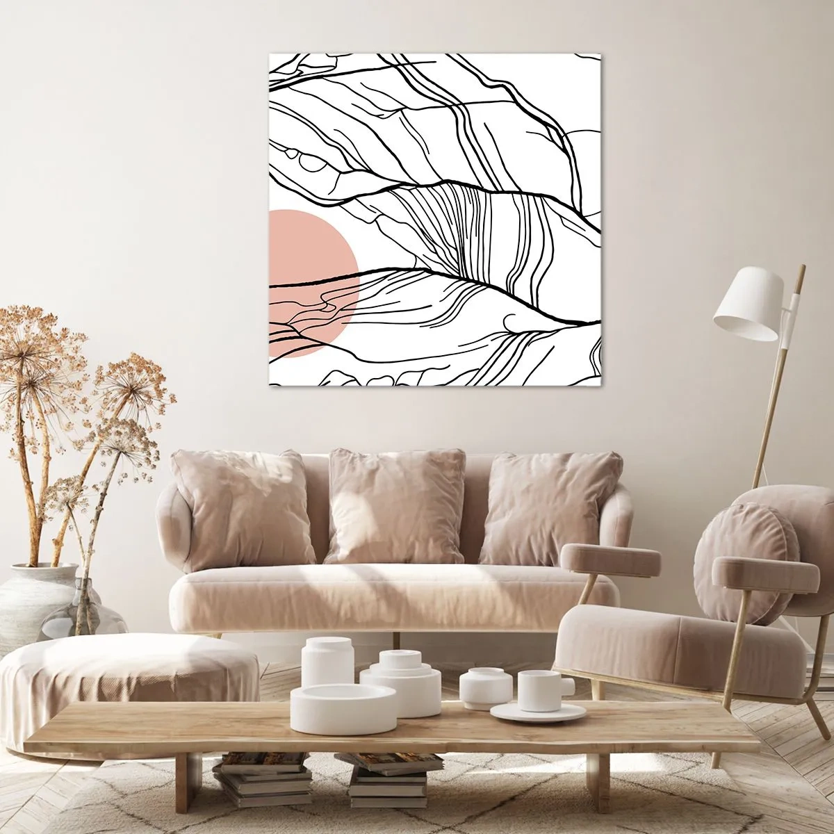 Cuadro sobre lienzo - Impresión de Imagen - En una red de ramas - 70x70 cm