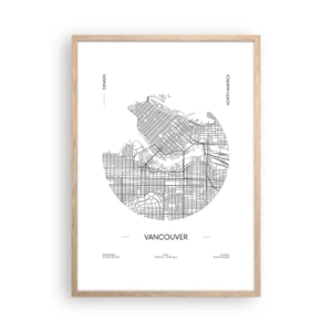 Póster en marco roble claro - Anatomía de Vancouver - 50x70 cm