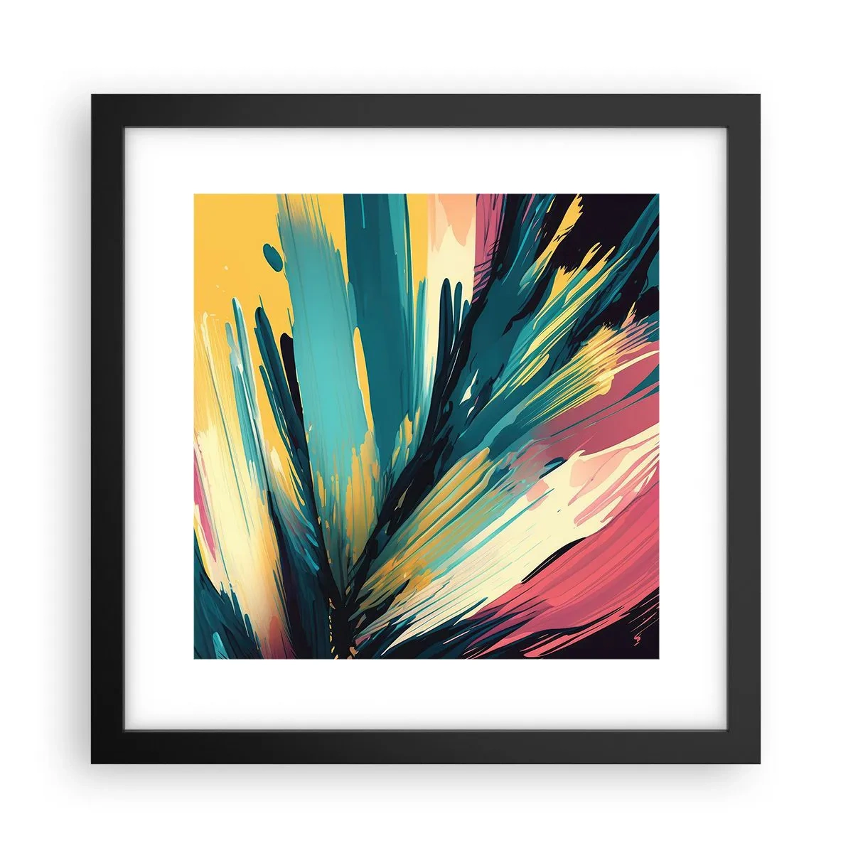Póster en marco negro - Composición - una explosión de alegría - 30x30 cm