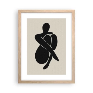 Póster en marco roble claro - En mi propio abrazo - 30x40 cm