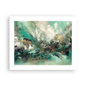 Póster - Hervor negro esmeralda - 50x40 cm