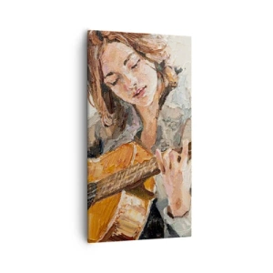 Cuadro sobre lienzo - Impresión de Imagen - Concierto de guitarra y corazón joven - 55x100 cm