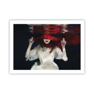 Póster - Blanco y rojo - 70x50 cm