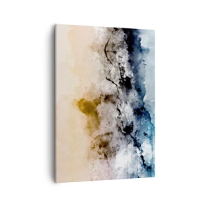 Cuadro sobre lienzo - Impresión de Imagen - Paisaje abstracto con niebla y colores sutiles. - 50x70cm - Hundido en una nube de niebla - Decoración de pared moderna para salón y dormitorio ARTTOR