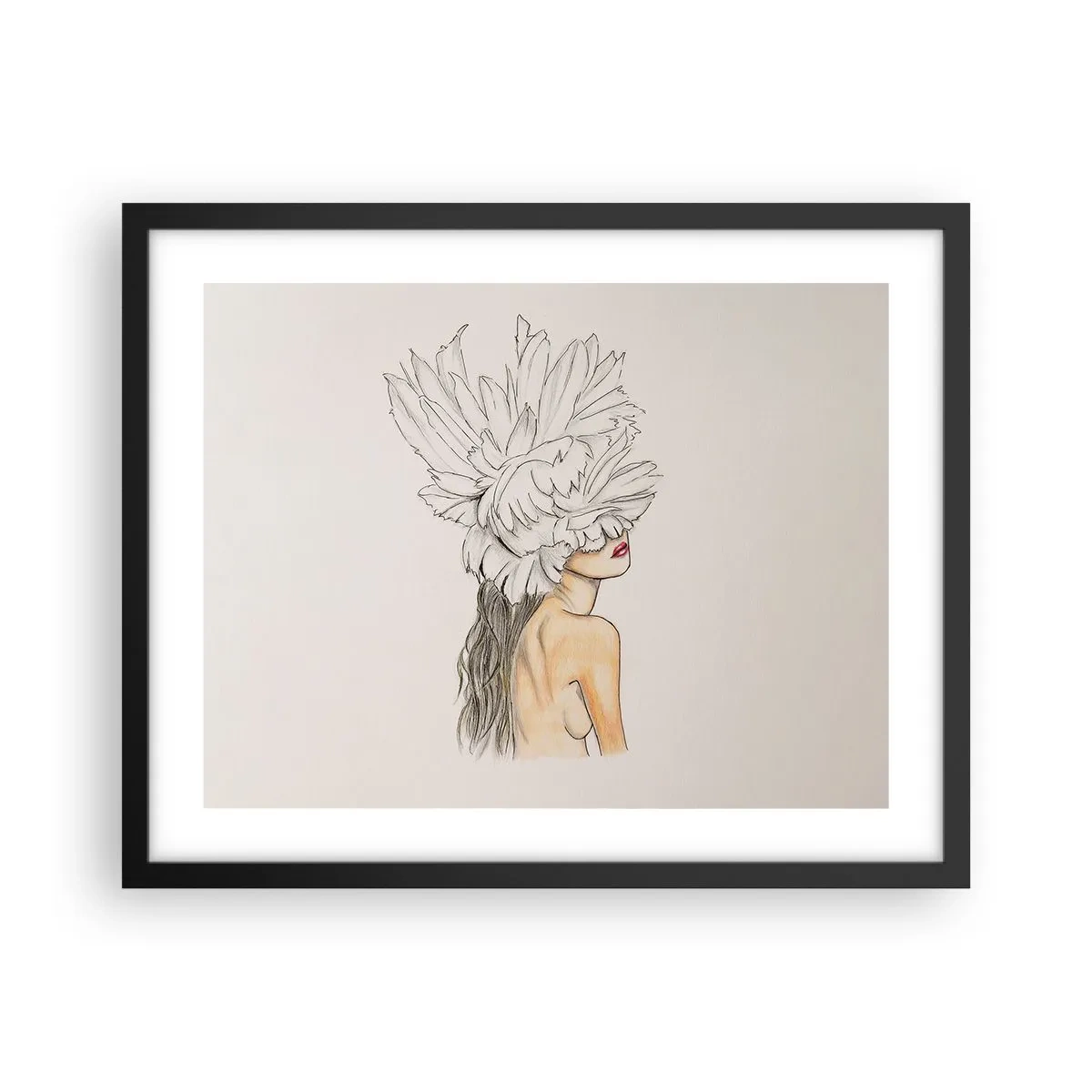 Póster en marco negro - Belleza coronada - 50x40 cm