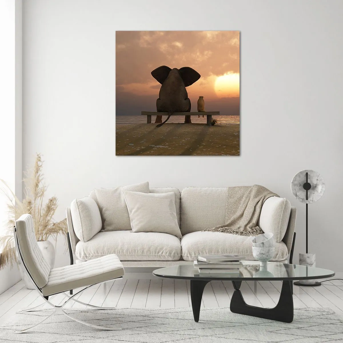 Cuadro sobre vidrio - Impresiones sobre Vidrio - Es bueno estar en silencio juntos - 50x50 cm