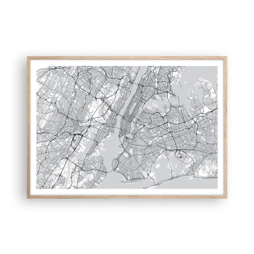 Póster en marco roble claro - Anatomía de una metrópolis - 100x70 cm