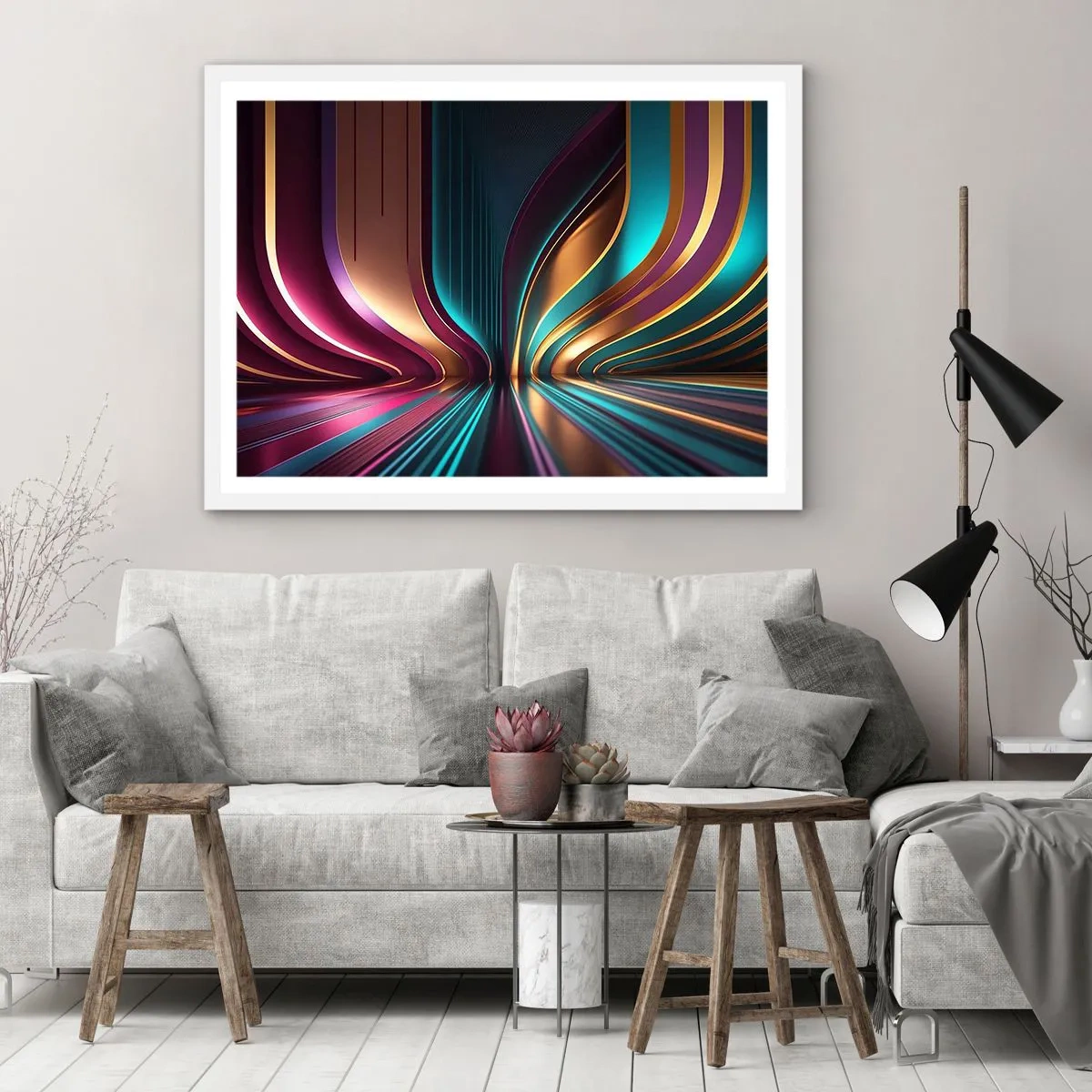 Póster en marco blanco - Arquitectura de la luz - 70x50 cm