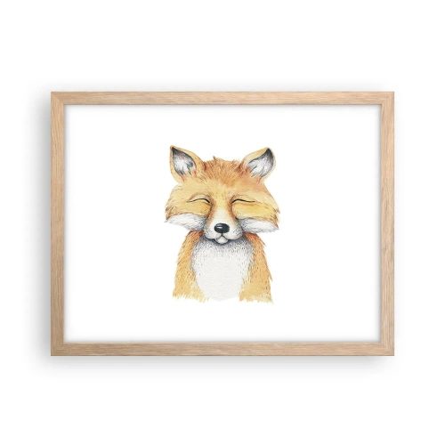 Póster en marco roble claro - Humor de zorro - 40x30 cm