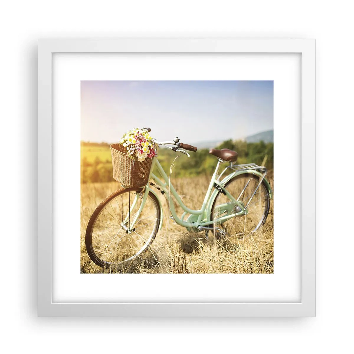 Póster en marco blanco - Me quedaré aquí un tiempo - 30x30 cm