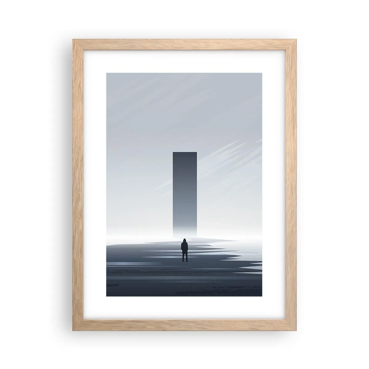 Póster en marco roble claro - ¿Oportunidad o amenaza? - 30x40 cm